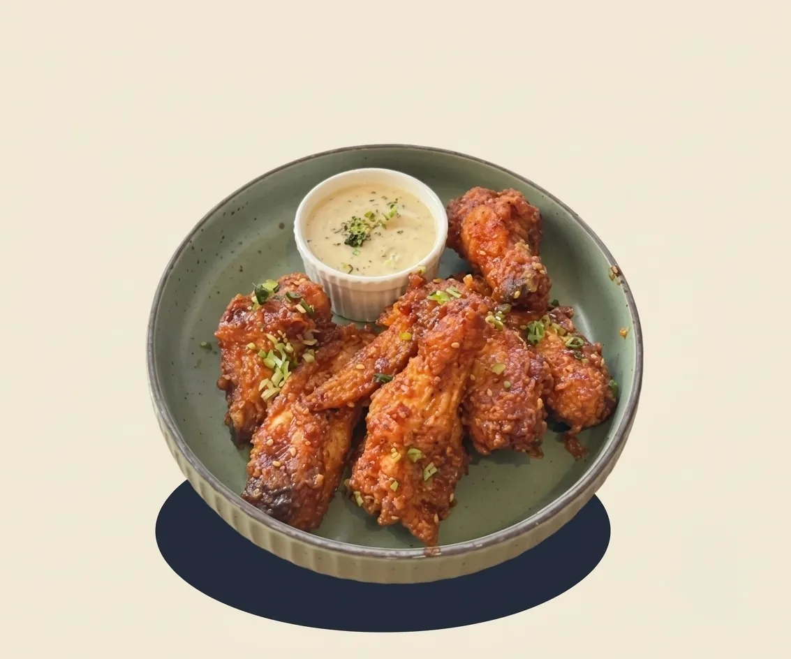 Spicy Korean Chicken Wings at Kopi & D'zert