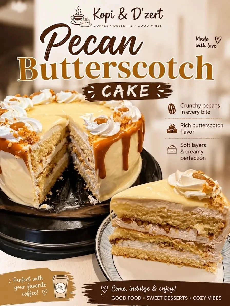 Pecan Butterscotch cake at Kopi & D'zert