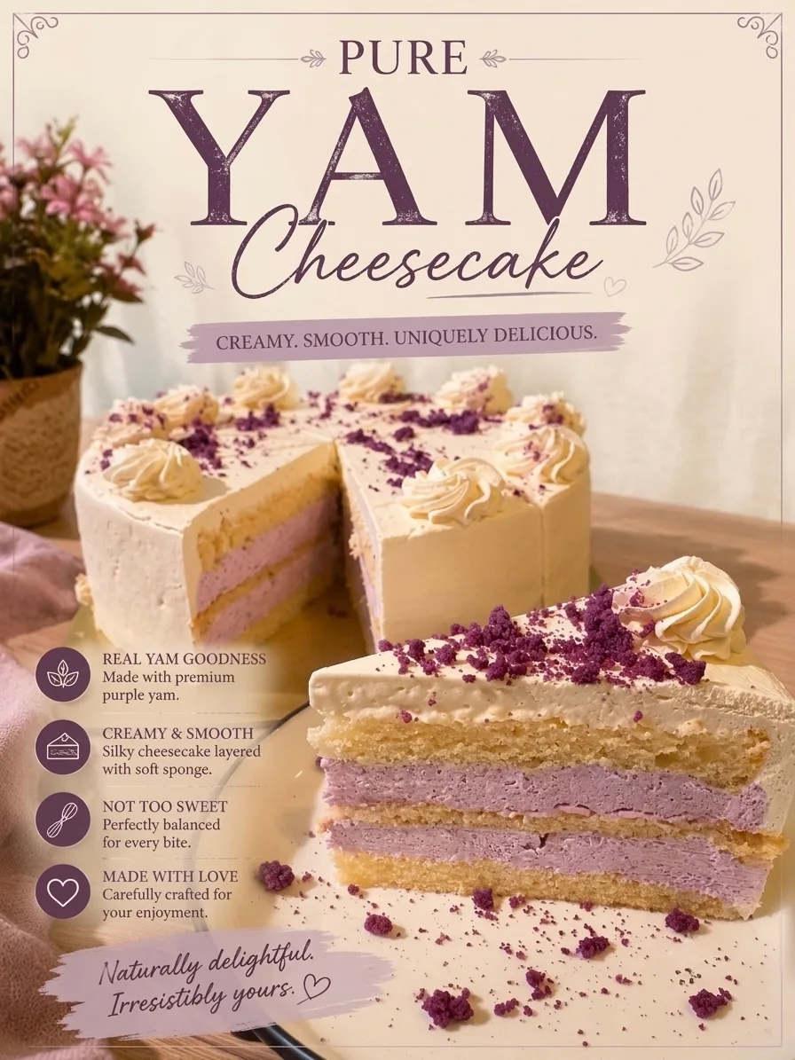 Pure Yam Cheesecake at Kopi & D'zert