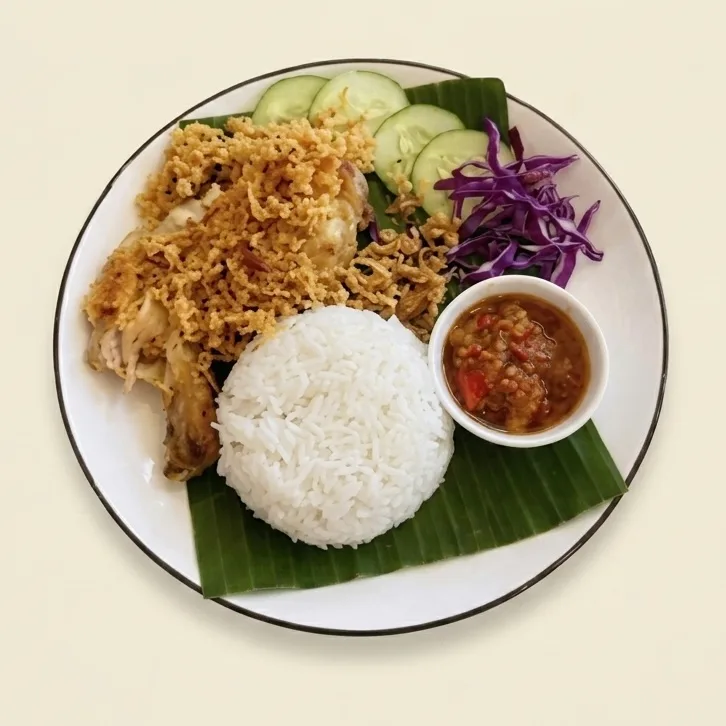 Nasi Ayam Penyet Kremes at Kopi & D'zert