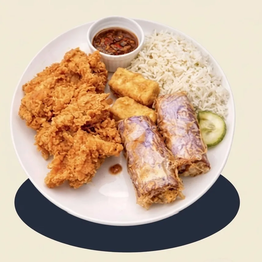 Nasi Lalap Tenders at Kopi & D'zert