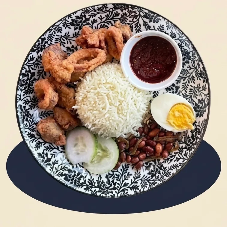 Nasi Lemak Sotong Crispy at Kopi & D'zert
