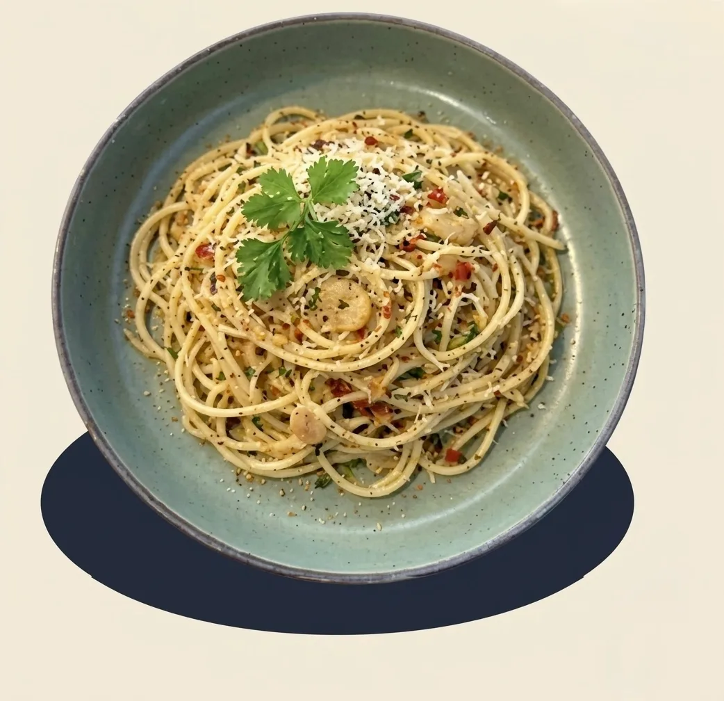 Spaghetti Aglio Olio at Kopi & D'zert
